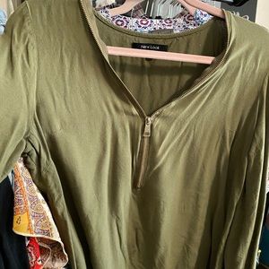 Olive green zipper Shirt